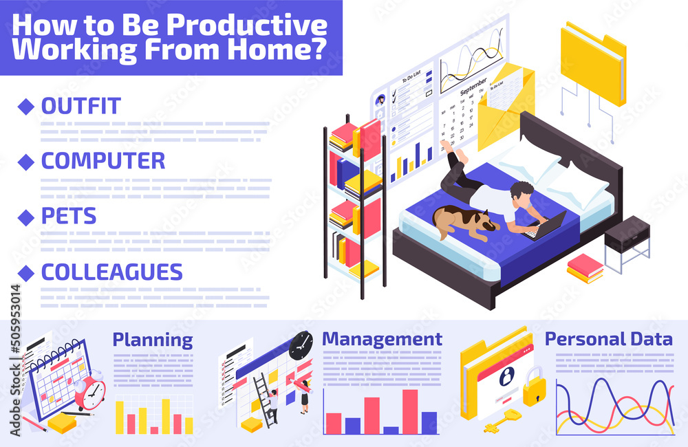 Working Home Productivity Infographics