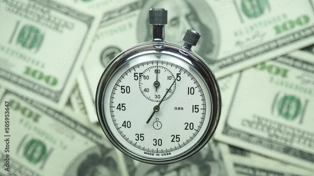 Countdown 30 Seconds Against the Background of Rotating One Hundred Dollar Bills Countdown 30 Seconds Against the Background of Rotating One Hundred Dollar Bills