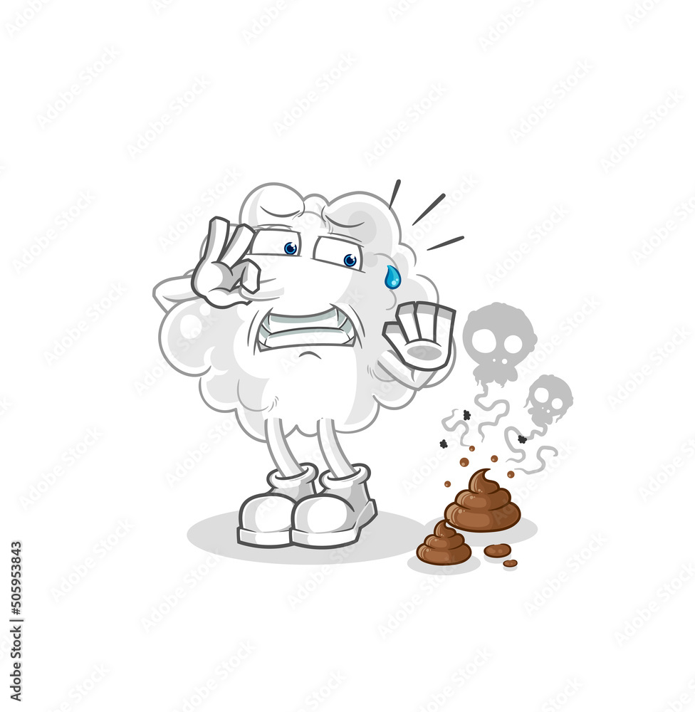 cloud with stinky waste illustration. character vector cloud with stinky waste illustration. character vector