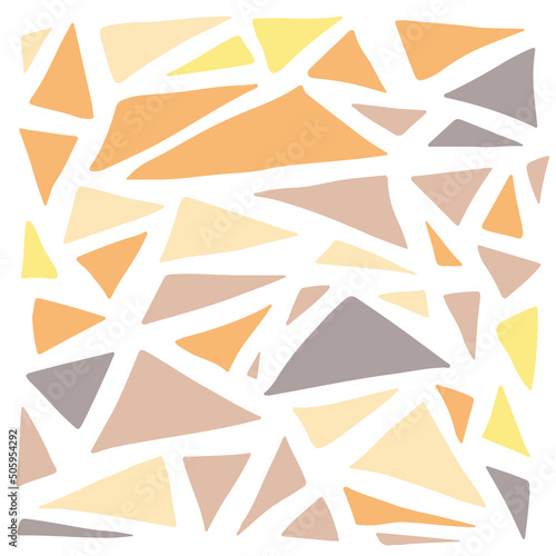 Vector orange and grey colors various abstract triangle shapes. Cute geometric nursery clipart. Hand drawn doodle illustration. Perfect for textile print  baby shower  birthday party  packaging design