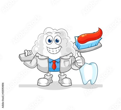 cloud dentist illustration. character vector © dataimasu