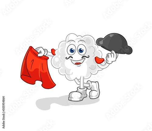 cloud matador with red cloth illustration. character vector