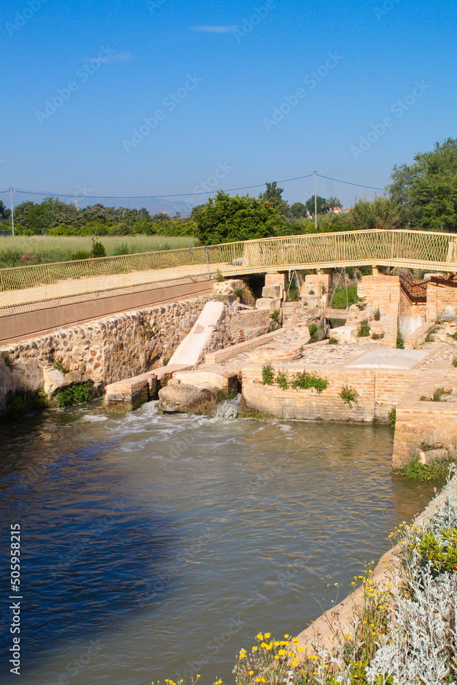 Rehabilitated ruins of the Molino de la Polvora named Los Canalaos, cultural heritage of Murcia