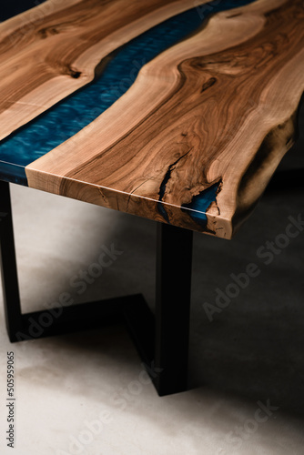 new handmade epoxy and walnut table