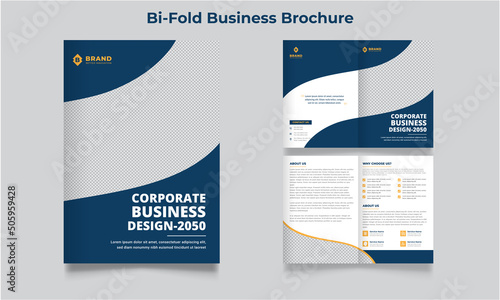 bi-fold brochure design template, Creative corporate business bifold brochure