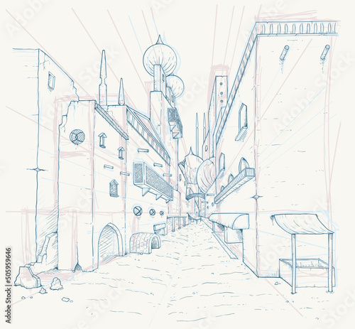 Historic arabian street draw