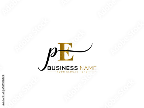 Signature PE Letter Logo, Letter Pe ep Signature Logo Icon Vector For Business
