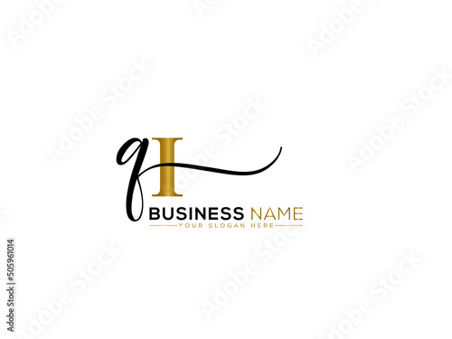 Letter QI Logo Icon, Fashion Qi iq Signature Logo Letter Vector Image Design For All Kind Of Use