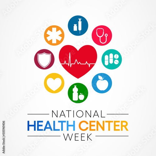 National health Center week is observed every year during August, to raise awareness about the mission and accomplishments of America's health centers over the past five decades. Vector illustration