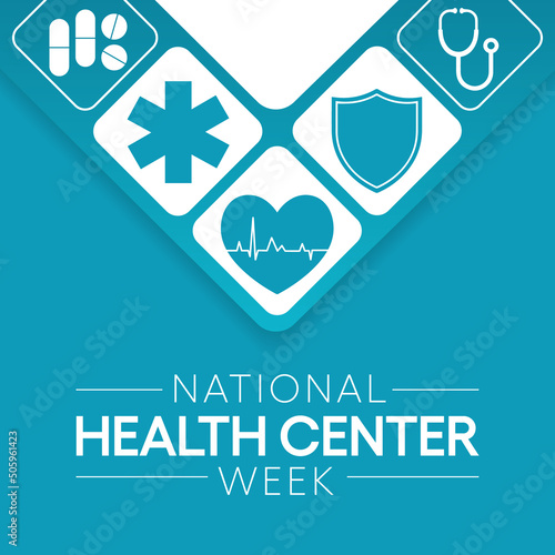 National health Center week is observed every year during August, to raise awareness about the mission and accomplishments of America's health centers over the past five decades. Vector illustration