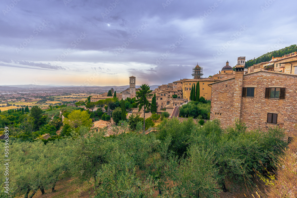 The Medieval religious christian town of Assisi in Umbria, Italy