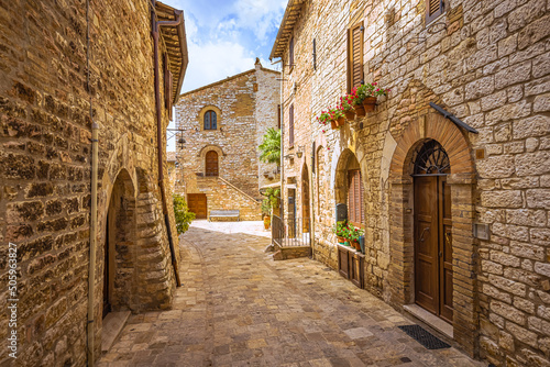 The Medieval religious christian town of Assisi in Umbria, Italy photo