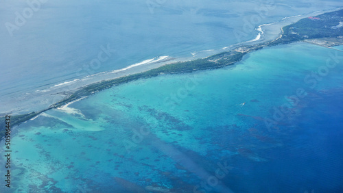 view from above of the ocean on island 