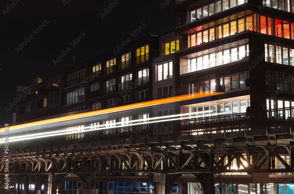 Night city view with illuminated windows Night city view with illuminated windows