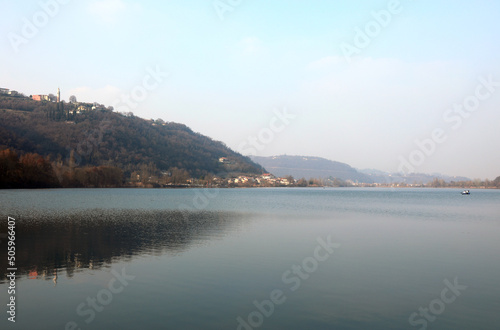 Lake called FIMON in the Arcugnano Town near Vicenza CITY in Italy in Europe photo