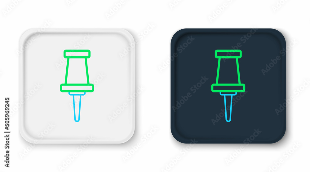 Line Push pin icon isolated on white background. Thumbtacks sign. Colorful outline concept. Vector Line Push pin icon isolated on white background. Thumbtacks sign. Colorful outline concept. Vector