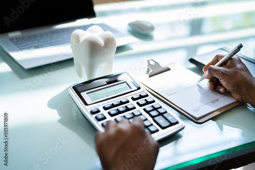 Dental Insurance Money. Dentist Service Desk photo