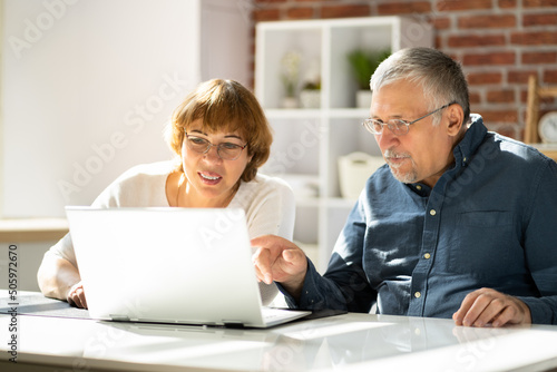 Couple Watching Video Conference