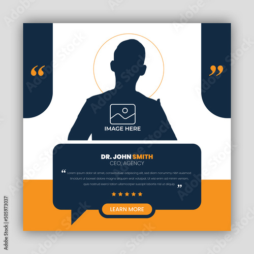 Customer feedback testimonial social media post web banner template