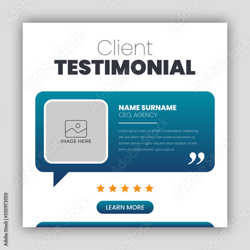 Customer feedback testimonial social media post web banner template