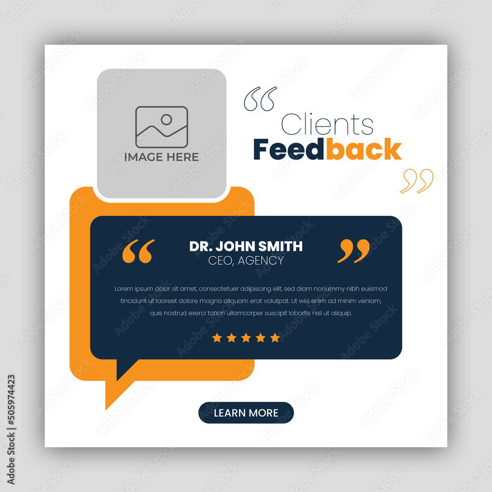 Ταπετσαρία Customer feedback testimonial social media post web banner template