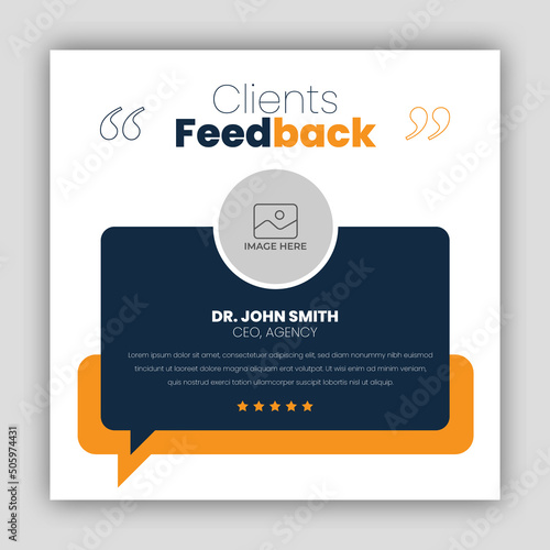 Customer feedback testimonial social media post web banner template