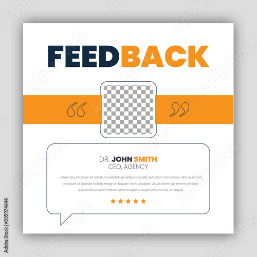 Customer feedback testimonial social media post web banner template