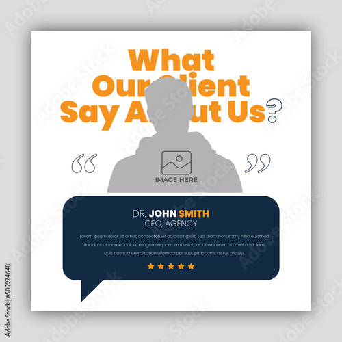 Customer feedback testimonial social media post web banner template
