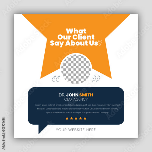 Customer feedback testimonial social media post web banner template