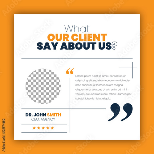 Customer feedback testimonial social media post web banner template