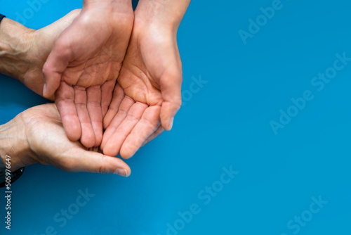 Couple Hands Together. Family Care