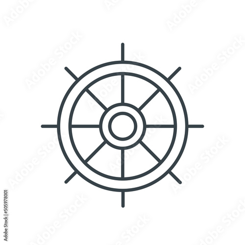 Ship helm thin line icon