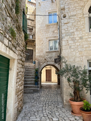 Alleyway in the old town of Trogir  Croatia