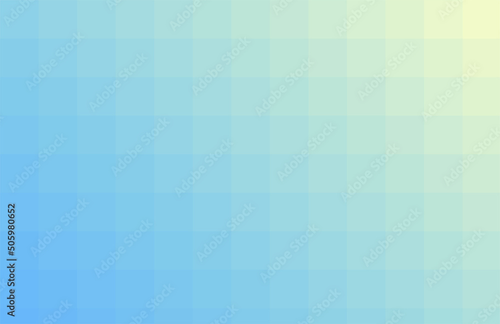 Gradient light sky blue background. Geometric texture from light blue to light lemon squares. A backing of mosaic squares for branding, calendar, card, banner, cover, website Gradient light sky blue background. Geometric texture from light blue to light lemon squares. A backing of mosaic squares for branding, calendar, card, banner, cover, website