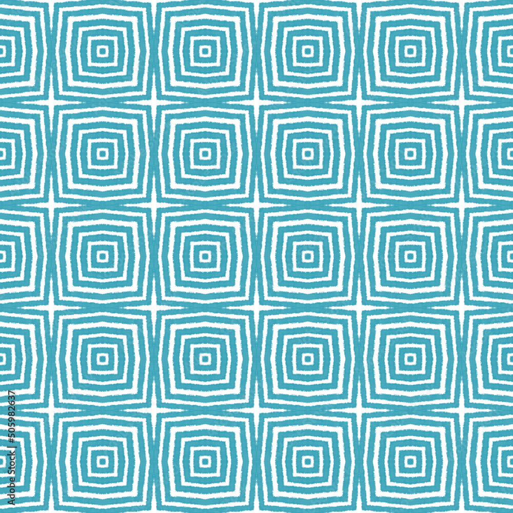 Exotic seamless pattern. Turquoise symmetrical Exotic seamless pattern. Turquoise symmetrical