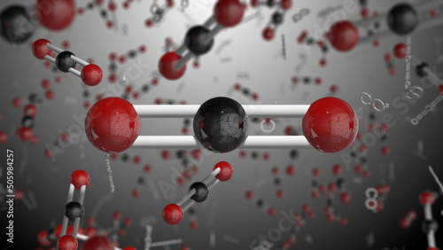 Принти на полотні Carbon Dioxide CO2 Molecule Model Chemical Formula Consisting of Carbon and Oxyg