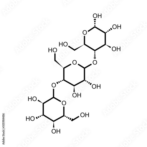 Dextrin Fiber Molecule. Chemical Structure. Skeletal Formula. Vector Illustration.