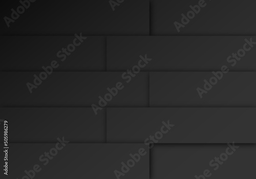 Abstract Black Metallic Tech Fold Shadow Layout Modern Template Background