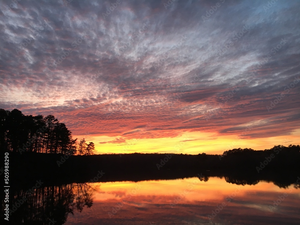 Sunset over Lake Raleigh