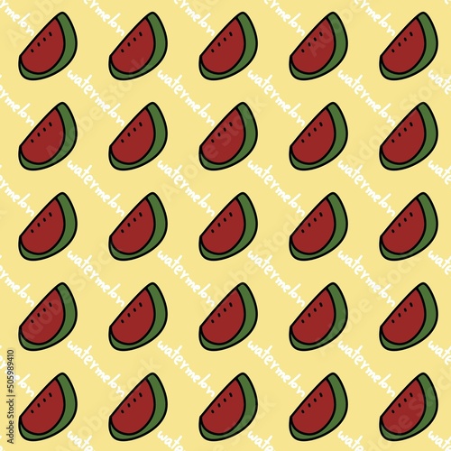 seamless pattern of watermelon fruit cartoon photo