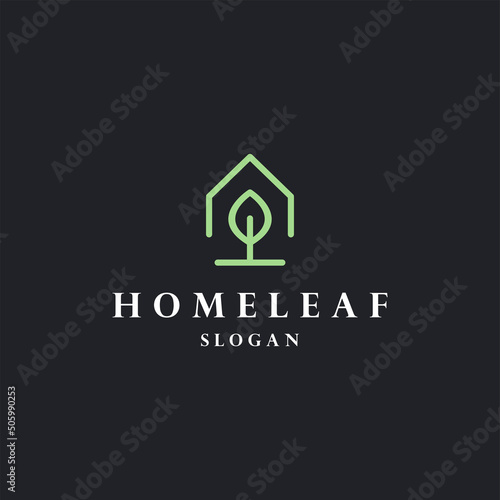 Home leaf logo icon design template vector illustration