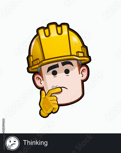 Construction Worker - Expressions - Thinking