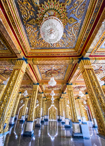 Wat Chantaram and Wat Tha Sung temple, Crystal Sanctuary 100 m long, in Uthai Thani, Thailand photo