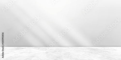 Empty blurred shadow wall room interior studio background and floor cement perspective with soft light well editing montage display product and text presentation on free space concrete backdrop 