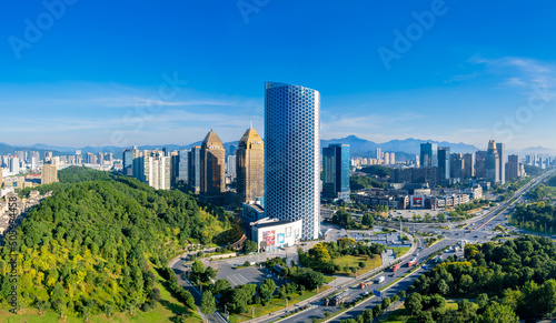 Urban scenery of Tonglu County  Zhejiang Province  China