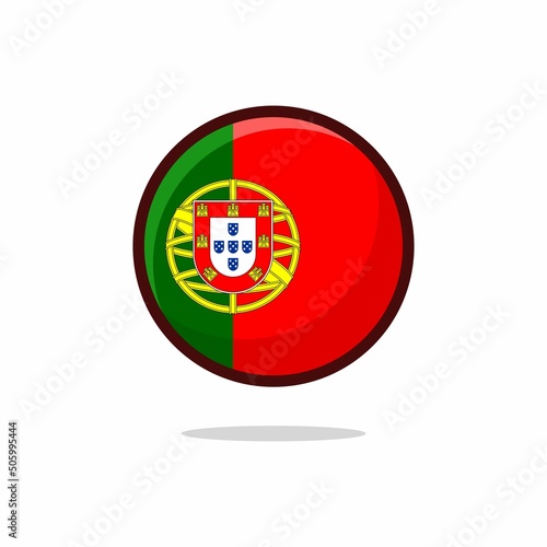 Portugal Flag Icon. Portugal Flag flat style isolated on a white background - stock vector.