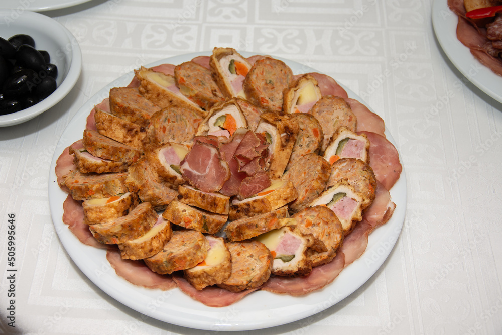 platter with game meat, peppers, salami, jumari and smoked meat platter with game meat, peppers, salami, jumari and smoked meat