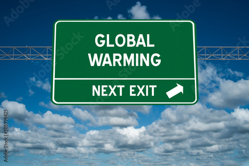 Global Warming sign for climate change concept.