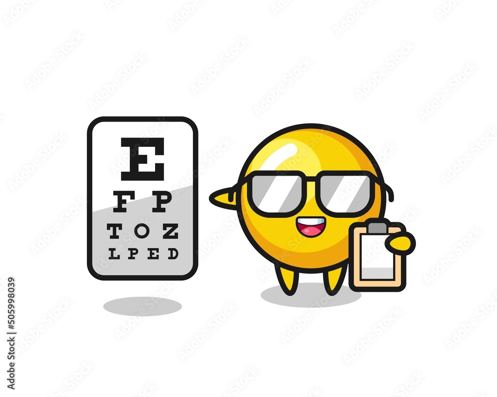 Illustration of egg yolk mascot as an ophthalmology