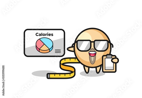 Illustration of soy bean mascot as a dietitian